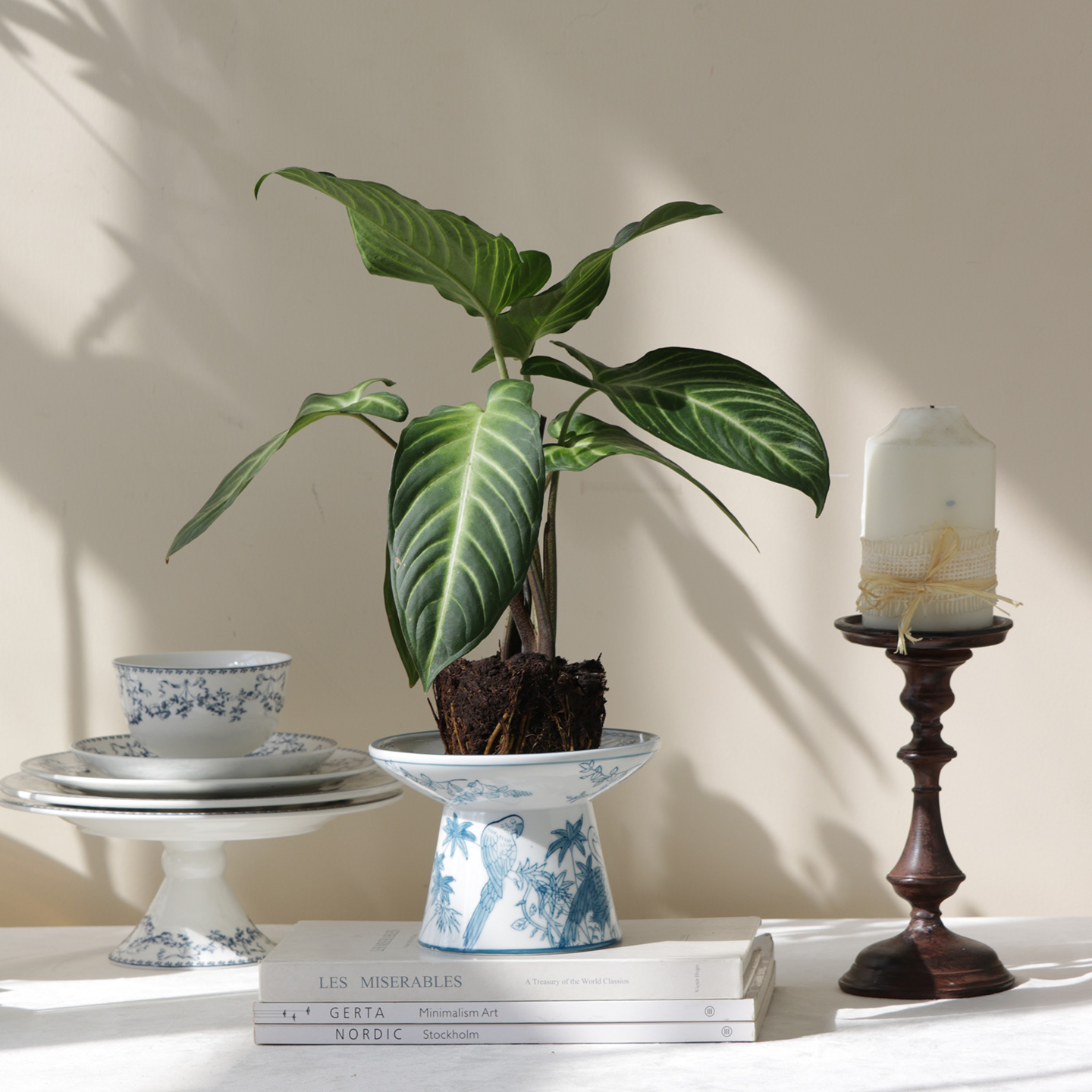 米子家居宋代美学花盆陶瓷青花