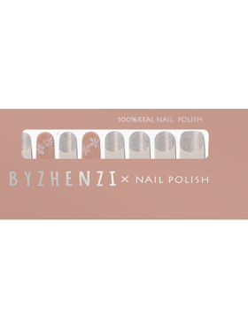BYZHENZI STORE【嫁纱】日常法式花朵裸色猫眼美甲贴穿戴甲油膜