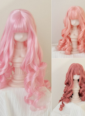 BJD娃娃假发 奇迹暖暖粉色 3/4/6分娃发柔软丝手卷长卷发假头发套
