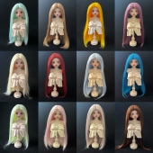 bjd娃娃假发柔软丝中分长直发头套346分娃发多彩色假毛仿真长头皮