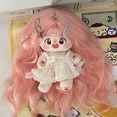 公仔玩偶娃发换装 棉花娃娃假发套 高温丝 柔软丝 彩色渐变长头发