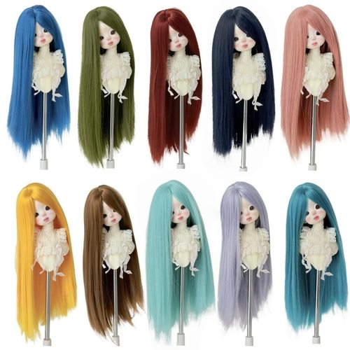 BJD娃娃用假发346分长刘海毛胚发