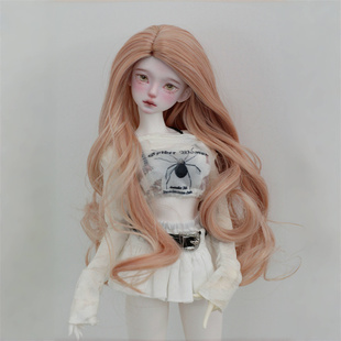 bjd娃娃假发柔软丝中分长卷发叶罗丽熊妹假头发46分娃发三分假毛