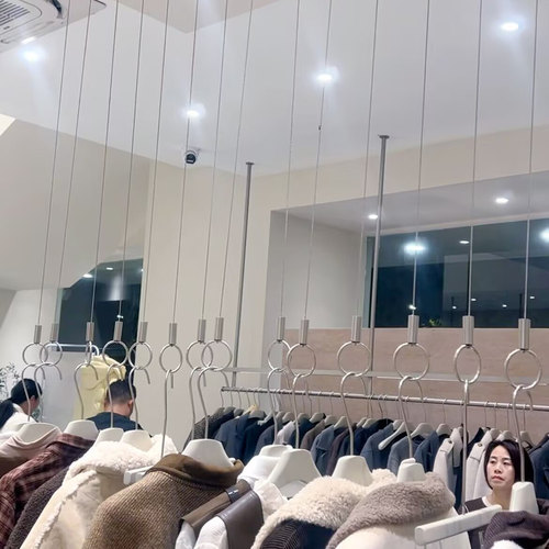 服装店金属环形挂钩挂衣架试衣间吊环装饰吊挂衣服挂架衣服挂衣钩