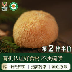 「有机认证」永富大兴安岭有机猴头菇 东北特产蘑菇菌茹200g