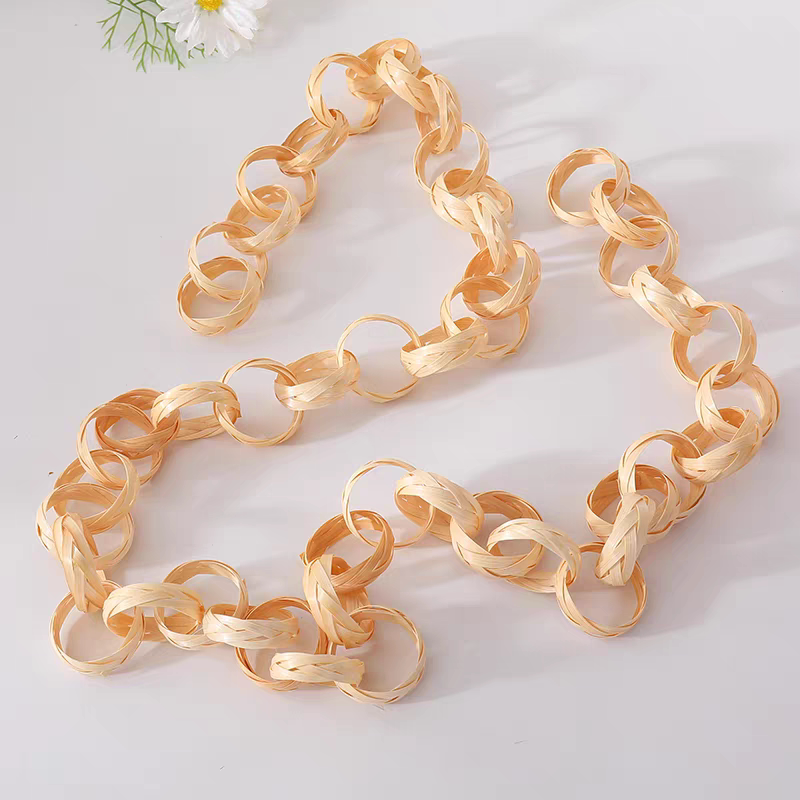 竹链条 DIY材料包竹编制品装饰墙饰挂饰编织挂件幼儿园竹帘手工艺