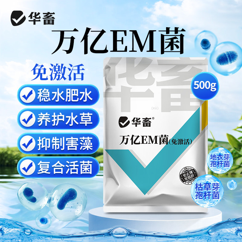 华畜万亿EM菌浓缩粉发酵菌水产养殖专用复合芽孢杆菌益生菌原种液