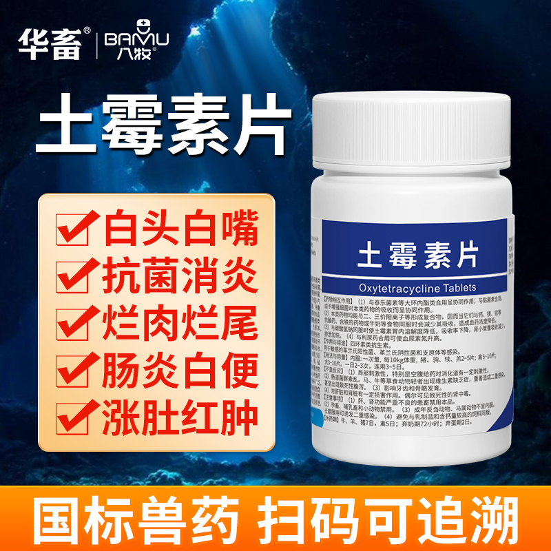水族乌龟土霉素水龟陆龟肺炎腐甲烂皮白便烂肉烂尾抗菌消炎常备药