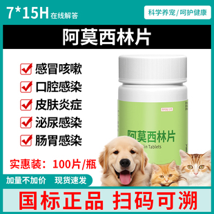 华畜狗狗猫咪感冒药打喷嚏流鼻涕猫鼻支治疗专用消炎药阿莫西林片