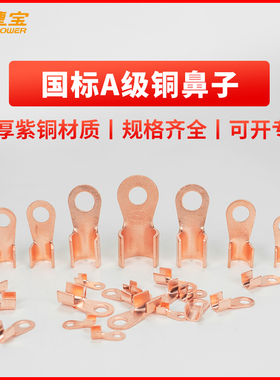安捷宝 国标加厚OT开口铜鼻子铜接头纯紫铜线鼻子接线端子铜线耳
