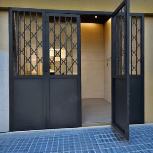 老式简易铁门仓库商铺门庭院铁艺过道通风火锅饭店安全防盗门定制