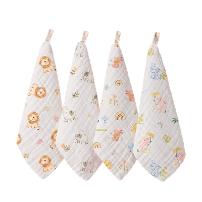 婴儿口水巾小方巾洗脸巾纱布毛巾