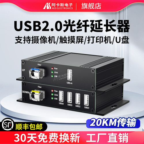 阿卡斯4路USB2.0光端机延长器