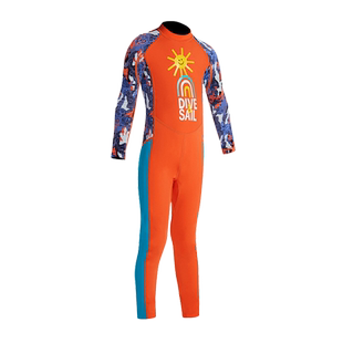 儿童泳衣男童长袖长裤连体快干女童中大童游泳衣专业训练防晒泳装