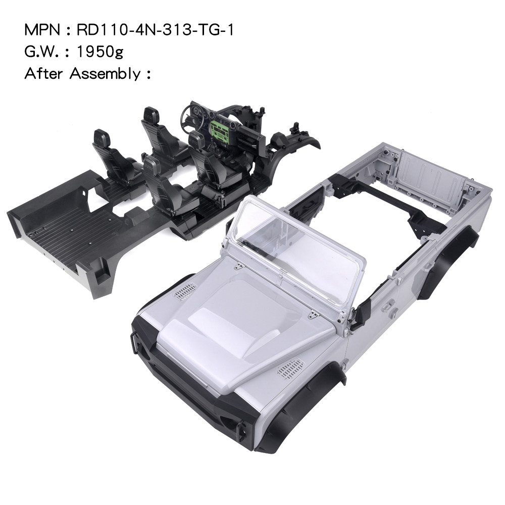 RCDREAM WILDERNESS DEFENDER 바디 쉘 RD110 컨버터블 버전 TRX4 SCX10 313MM 하드 쉘 바디 쉘