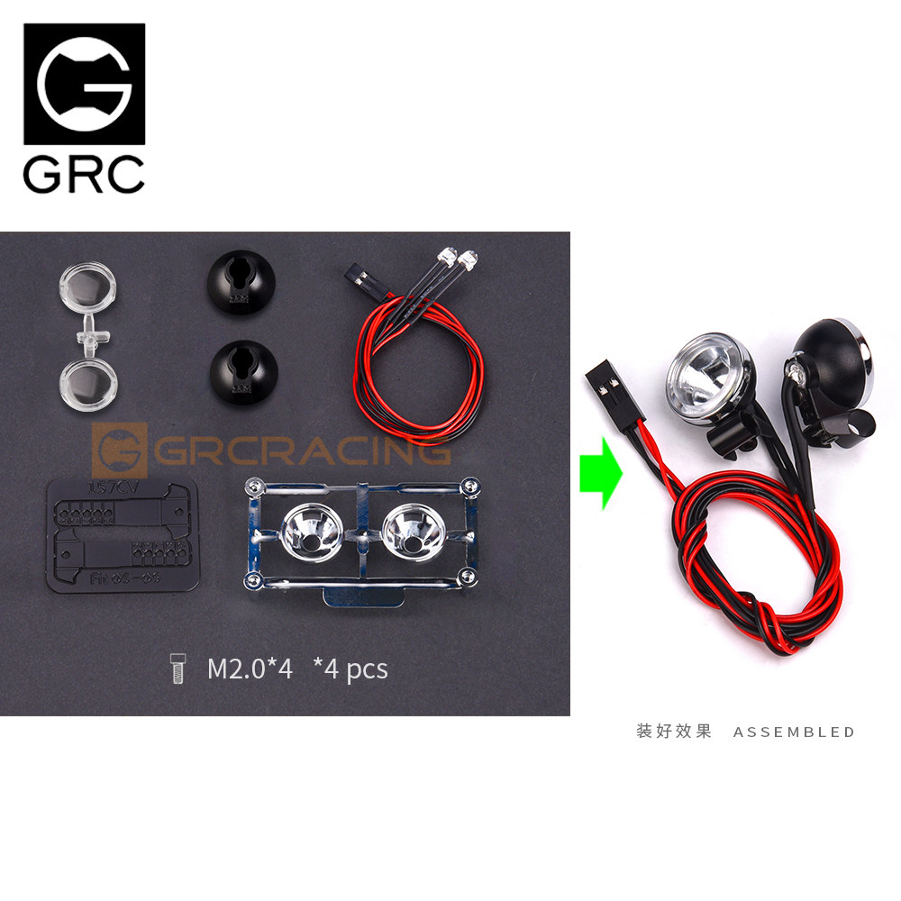 GRC 1|10 시뮬레이션 18MM 복고풍 라운드 스포트라이트 오프로드 검색 헤드라이트 TRX4 SCX10  G157H