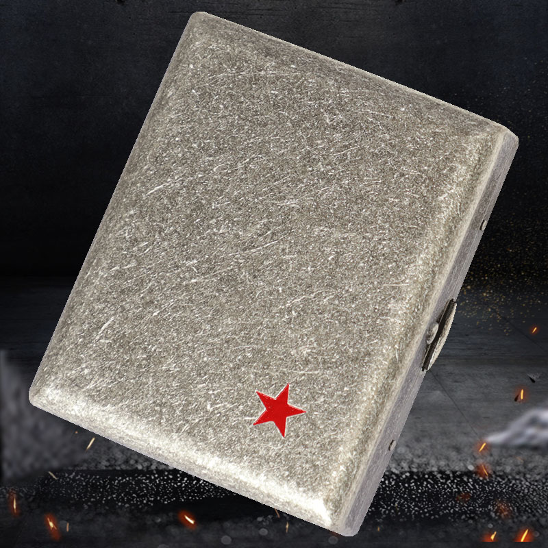 kuboy五角星铜烟盒怀旧刻字古银