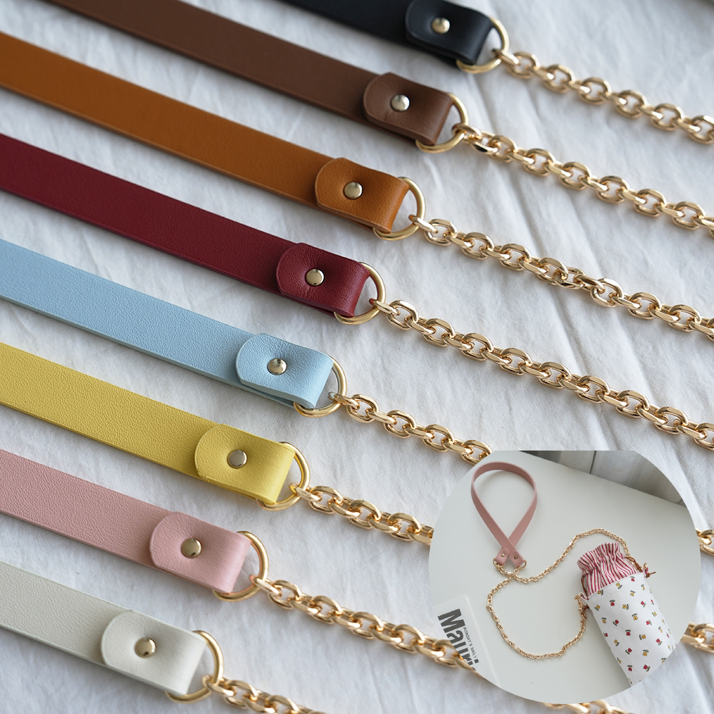 라이트 골드 클램프 버클 하드웨어 크로스 바디 크로스 숄더 블랙 탈부착 가능 펀칭 없음 마이크로파이버 투엔드 체인 숄더 스트랩 백