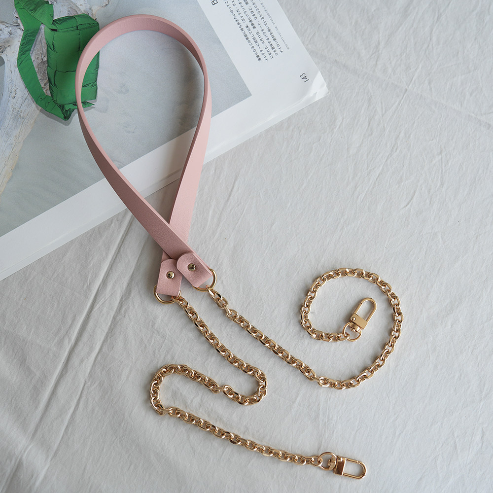 라이트 골드 클램프 버클 하드웨어 크로스 바디 크로스 숄더 블랙 탈부착 가능 펀칭 없음 마이크로파이버 투엔드 체인 숄더 스트랩 백