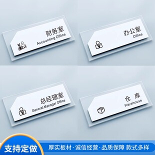 办公室门牌标识牌定制高级感公司总经理高档董事长会议室财务室仓库牌子订制综合部门亚克力创意高端科室牌