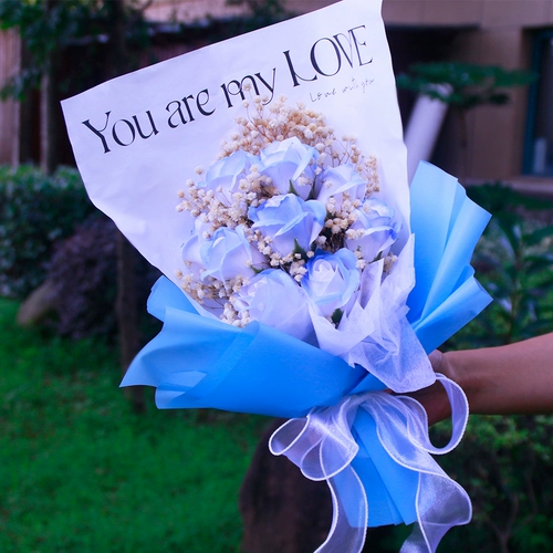 Интернет -знаменитость разбито День учителей Ice Blue, чтобы отправить учителя Роуз Букеты звезд, чтобы отправить подруги и подруги подарки на день рождения для вечных цветов