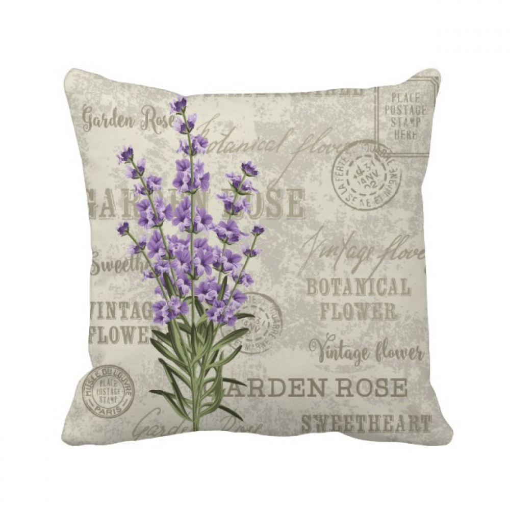 紫色薰衣草植物花卉 方形抱枕靠枕沙发靠垫礼物