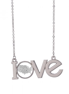 美国城市黑白文字云 爱LOVE项链吊坠珠宝饰品