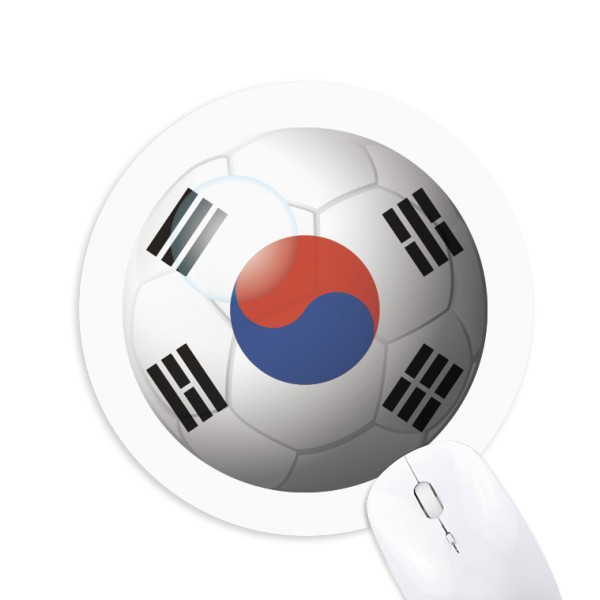 韩国国旗足球纹样圆形游戏办公防滑橡胶鼠标垫礼物