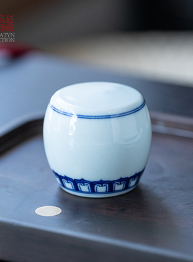 玖廷纯手工手绘青花陶瓷盖置盖托功夫茶具茶道壶盖子托壶盖配件托