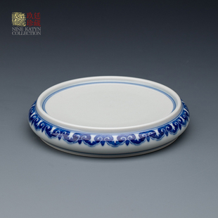 景德镇纯手工青花瓷盖碗盖子托功夫茶具配件壶承垫陶瓷壶盖置盖托