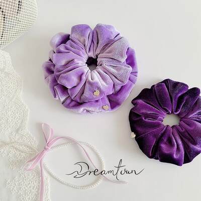 温莎紫独立手作丝绒发圈