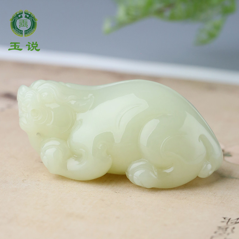 玉说和田玉黄玉貔貅手把件男款玉石把玩件黄口料瑞兽皮休玉手饰