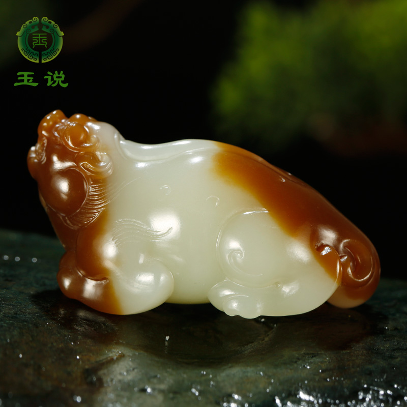 和田玉貔貅吊坠男款玉坠老红糖