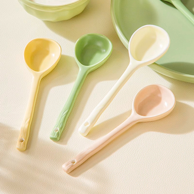 陶瓷勺子长柄家用大号汤勺高颜值可爱吃饭喝汤匙盛粥汤匙调料小勺