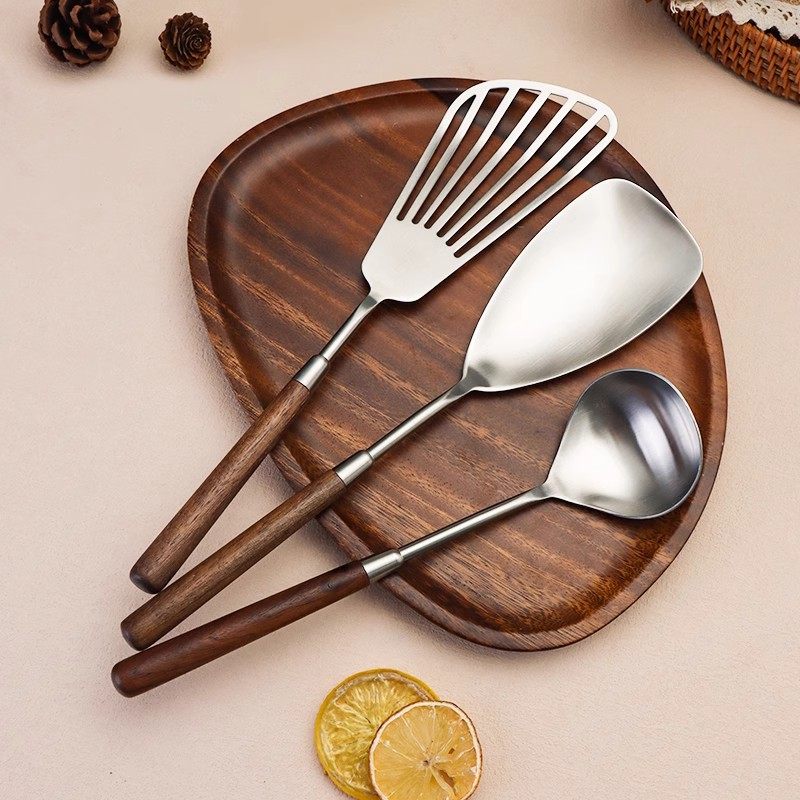 胡桃木316不锈钢小锅铲迷你炒菜勺汤厨具家用小号长柄铁铲子套装,厨房/烹饪用具,锅铲,淘宝优惠券,粉丝福利购,淘宝优惠卷