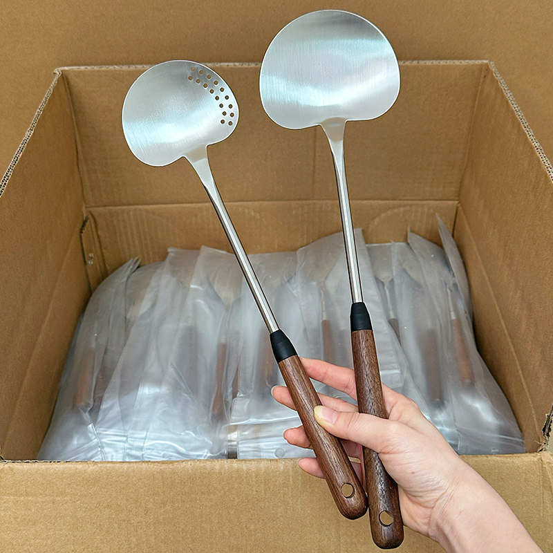 胡桃木蘑菇铲316不锈钢小锅铲加厚家用炒菜的铲子铁锅铲圆头炒勺,厨房/烹饪用具,锅铲,淘宝优惠券,粉丝福利购,淘宝优惠卷