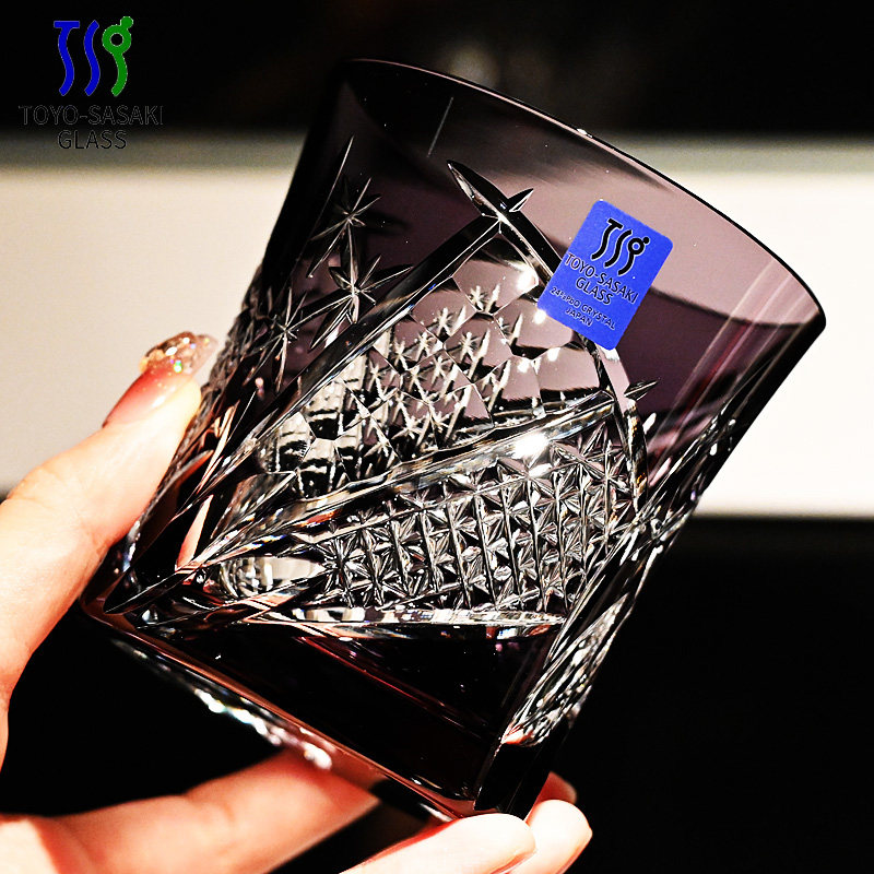 日本进口东洋佐佐木手工切子水晶玻璃轻奢威士忌洋酒杯子送礼品盒