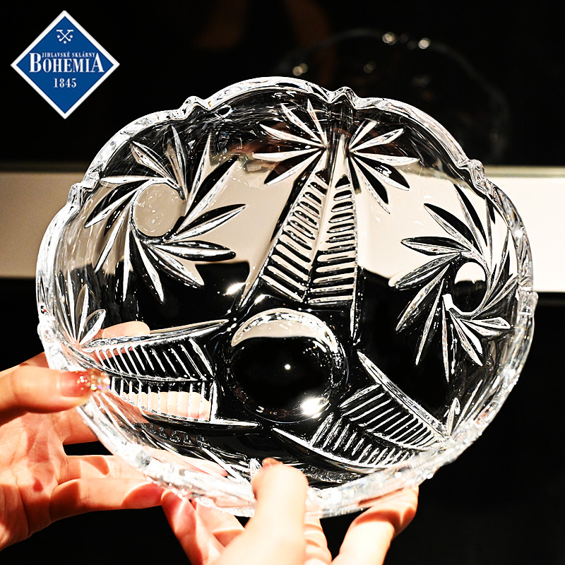 捷克进口水晶玻璃果碗干果水果斗