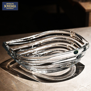 捷克进口BOHEMIA水晶玻璃果盘大号水果盘果斗果盆零食盘家居摆件