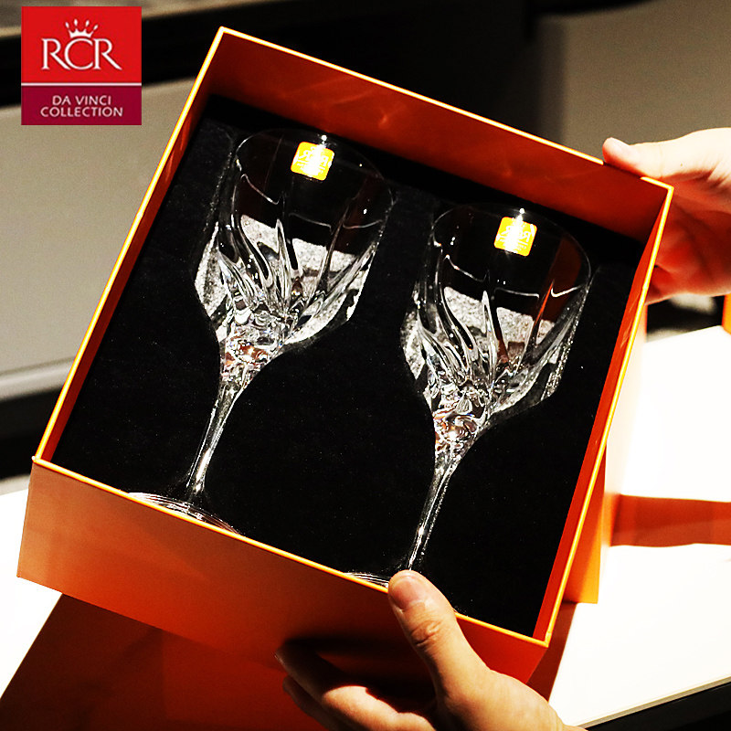 意大利RCR进口水晶玻璃高脚红酒杯家用白葡萄酒杯子酒具轻奢套装