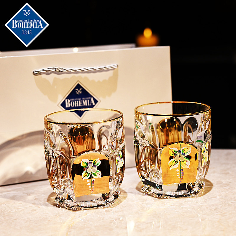 捷克进口BOHEMIA水晶玻璃威士忌洋酒杯调鸡尾酒果汁水杯子礼盒装,餐饮具,洋酒/威士忌杯,淘宝优惠券,粉丝福利购,淘宝优惠卷