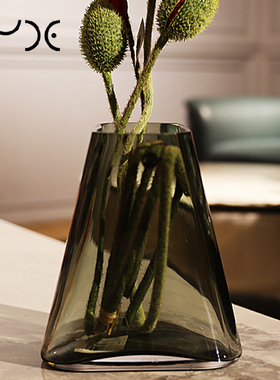 Nude土耳其进口创意简约北欧式水晶玻璃水养插花瓶茶几摆件客厅