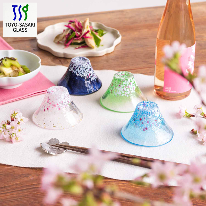 日本进口东洋佐佐木招福杯富士山樱花清酒烈酒杯结婚乔迁感恩佳礼