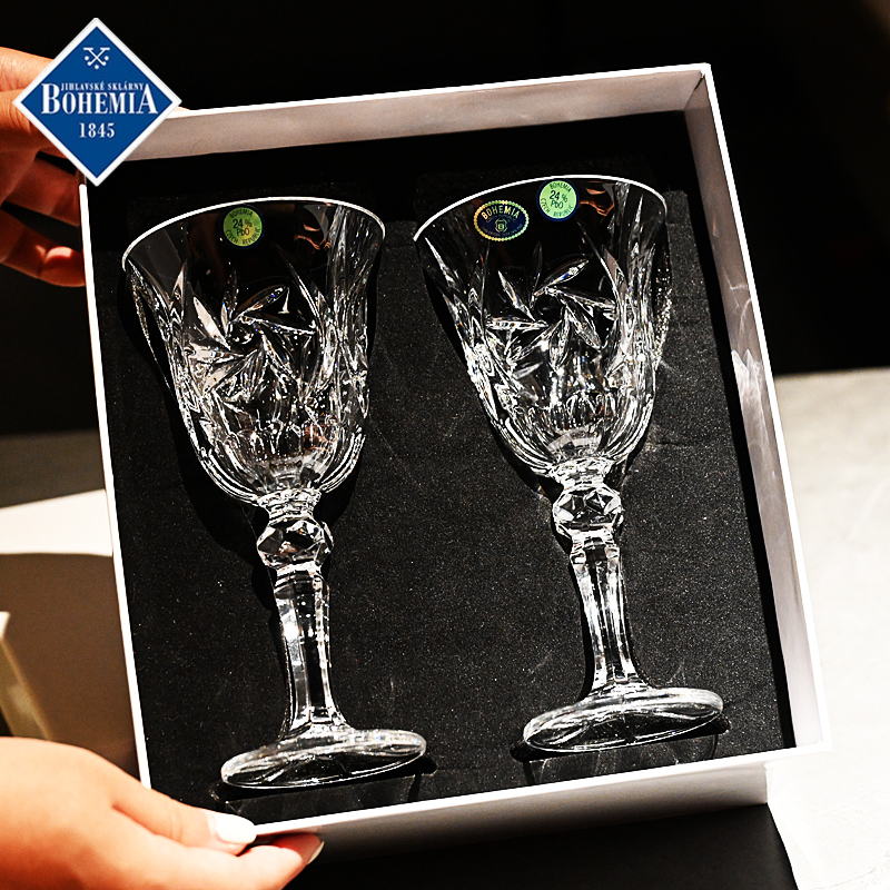捷克进口水晶玻璃红酒杯礼盒套装