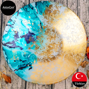 土耳其进口ARDACAM高档北欧客厅金箔装饰大水果盘果盆果斗沙拉盘