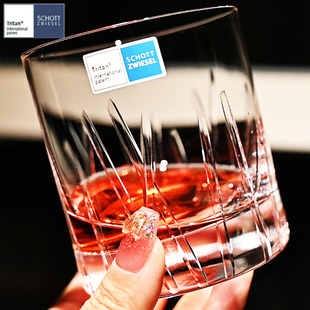 德国进口水晶直身玻璃威士忌洋酒杯调鸡尾酒杯果汁饮料奶牛水杯子