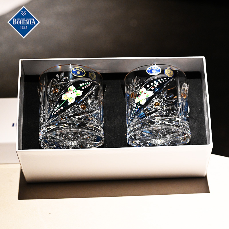 捷克进口水晶玻璃创意威士忌杯子