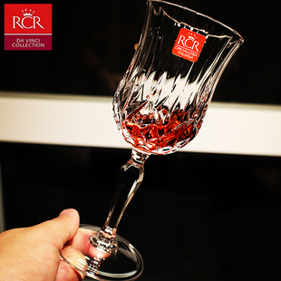 意大利RCR进口水晶玻璃2只装 高脚红酒白葡萄酒杯子节日送礼盒套装