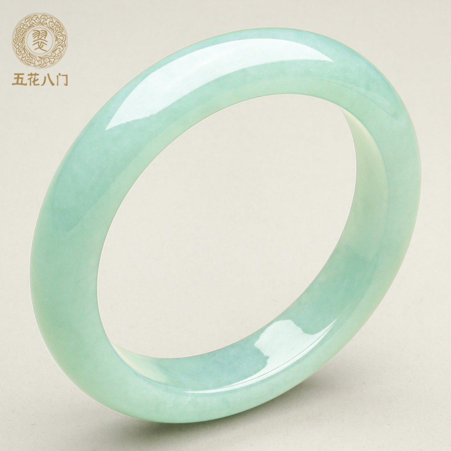 缅甸老坑飘花冰种天然翡翠手镯