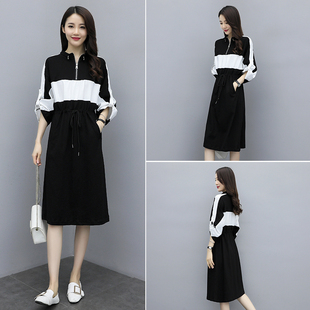 孕妇春秋装连衣裙女洋气2023年新款辣妈韩版外出春秋上衣宽松卫衣